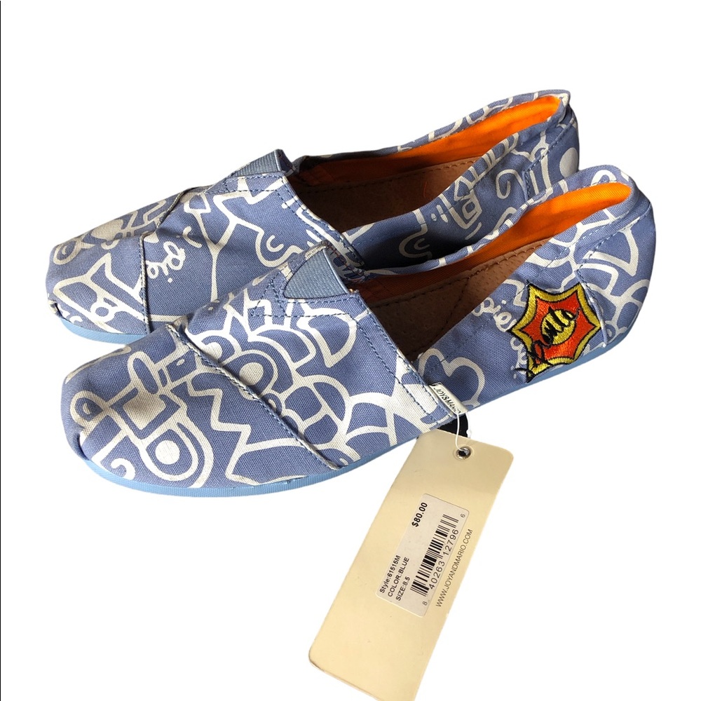 Joy & Mario blue print canvas flats Mens size‎ 8.5